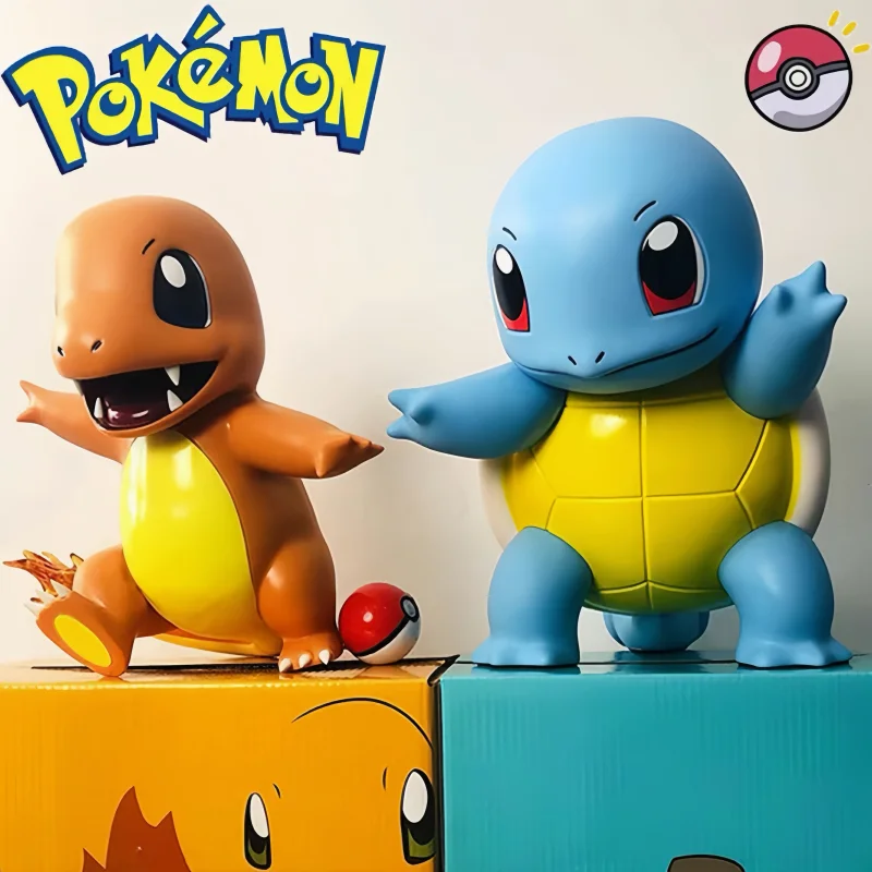 Pokemon Large Figure Squirtle Pikachu Charmander Eevee Collectible Figurine Ornament Youth Toy Birthday Gift For Fans Collectors 1