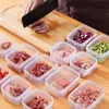 Frozen Food Fruit Storage Box Portable Compartment Refrigerator Freezer Organizers Sub-Packed Meat Onion Ginger Clear Crisper 6