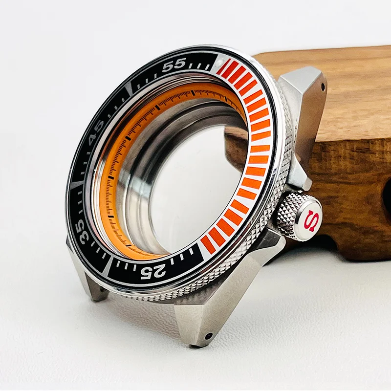 45Mm Seiko King Samurai Srpe Cassa Nh35 Cassa Dell'Orologio Misura Nh35 Nh36 4R Movimento Automatico Vetro Zaffiro Cassa Dell'Orologio Posteriore Tras