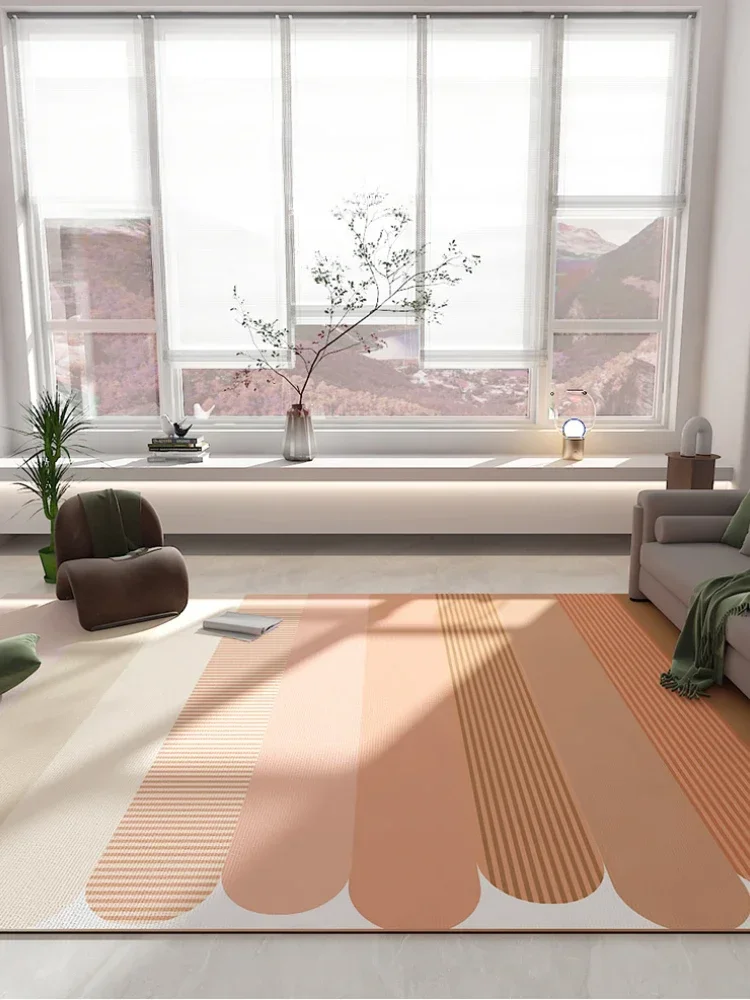 Green Gradient Geometric Carpet Minimalist Fresh Rug Waterproof Non-Slip Living Room Carpets Comfortable Easy Care Bedroom Rugs 3