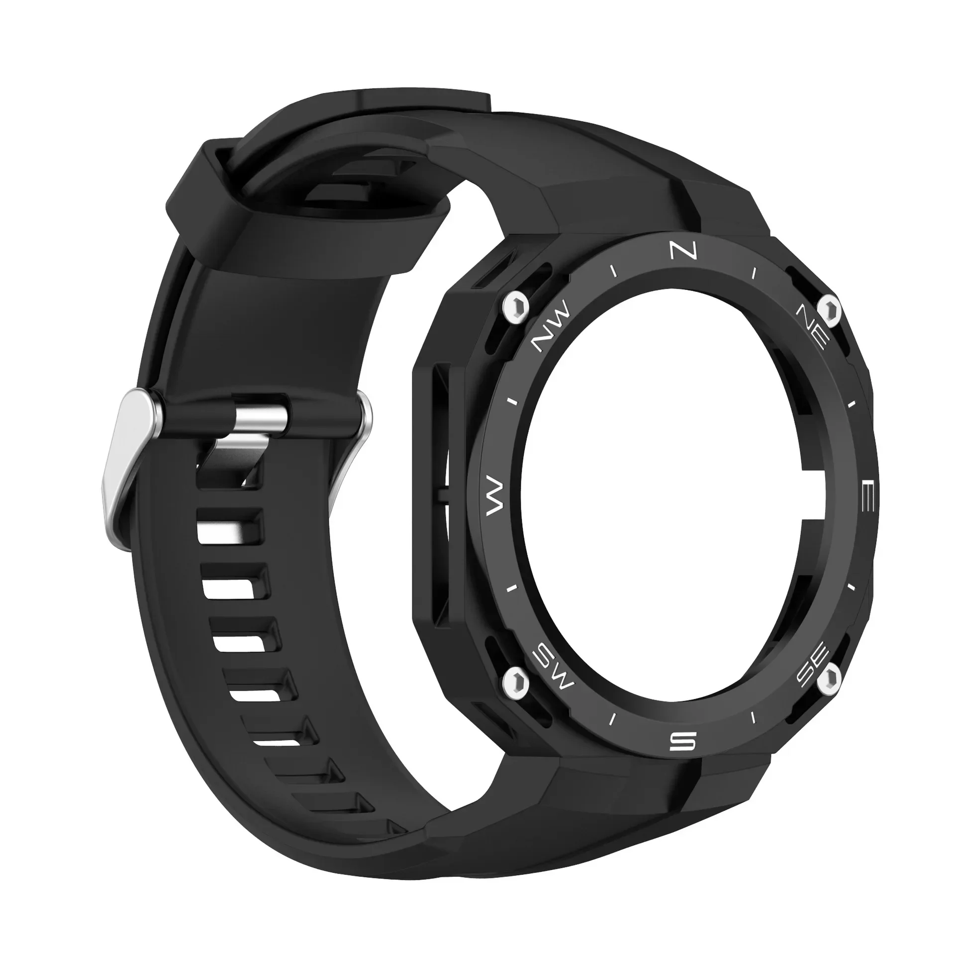 Stylish Silicone Compass Design Case with Strap for Huawei Watch GT Cyber – Premium Replacement Accessory Kit