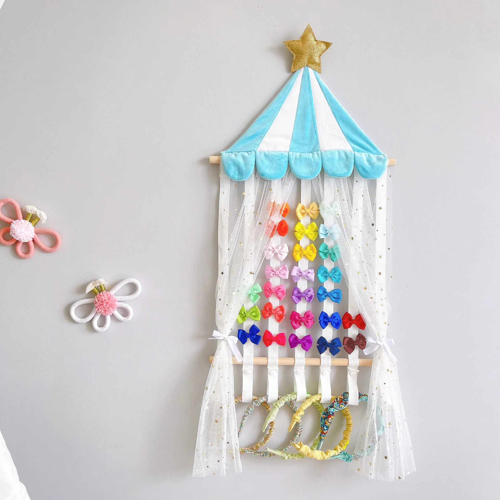 Headband Holder Hair Accessories Organizer Game Tent Girl Baby Headband Accessories Storage Wall Hanging Decoration Girl Room