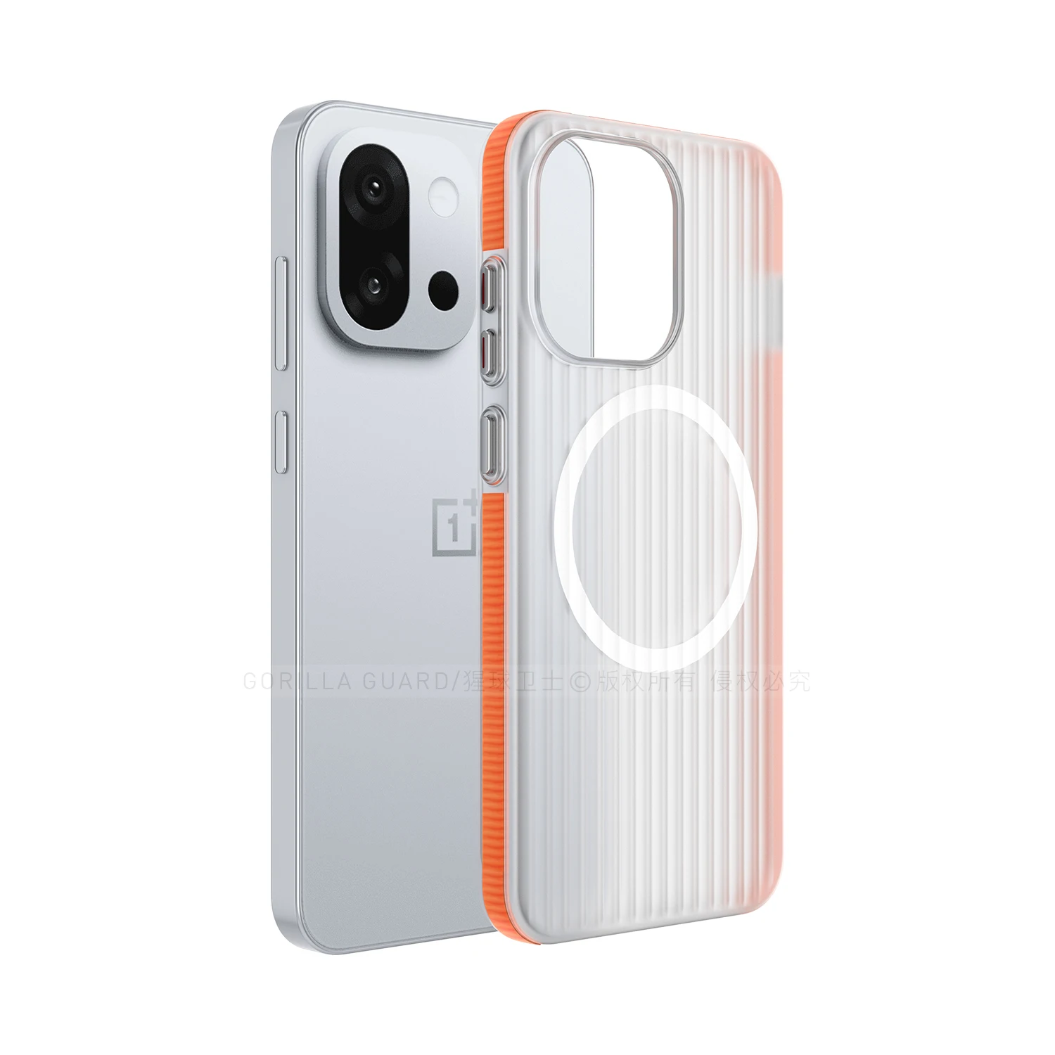 MagSafe Matte Transparent Magnetic Luggage Stripe Phone Case - Hard Shell Design