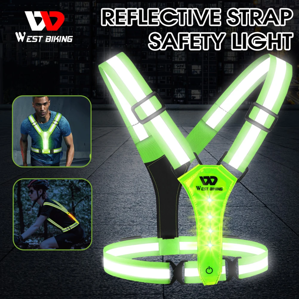 LED Safety Vest,LED Reflective Vest High USB Rechargeable Reflective Vest  LED Reflective Running Vest Finely Tuned Performance 