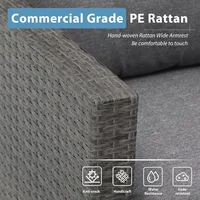 Outdoor Patio Furniture Sets, All Weather Outdoor Sectional Patio Sofa, Wicker Rattan Outdoor Couch Patio Set with Cushions 2