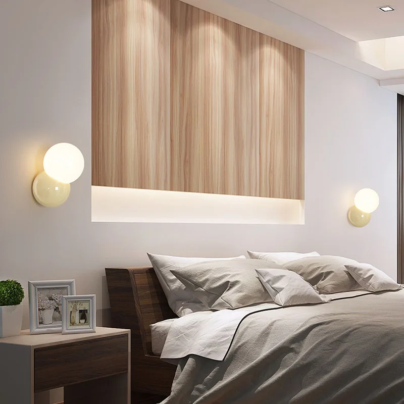 Applique Da Parete Vintage In Legno E Vetro - Lampada E27 Per Interni, Camera, Soggiorno