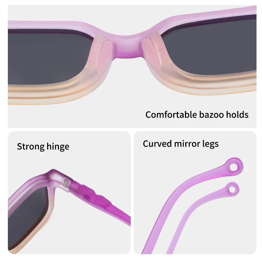 Fashion Boy Girls Square Sunglasses Jelly Color Summer Polarized Sun Shades TR Flexible Frame for Kids Children UV400 3-12 Years