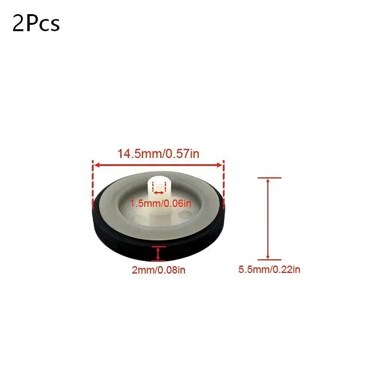 새로운 2Pcs 14.5x5.5x2x1.5mm 테이프 레코더 카세트 플레이어 용 고무 압력 롤러 워크맨 압력 레코더 플레이어 액세서리