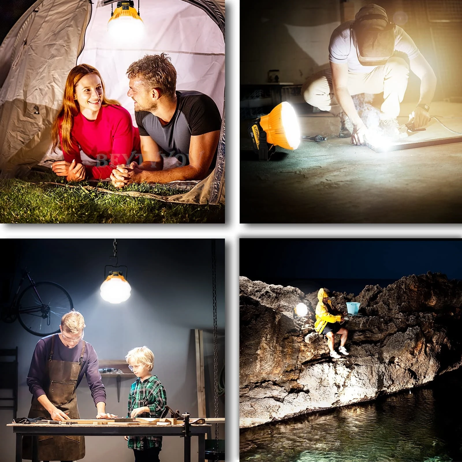 LED Camping Light for Dewalt 14.4-20V Battery 2400LM Flashlight Portable Light w