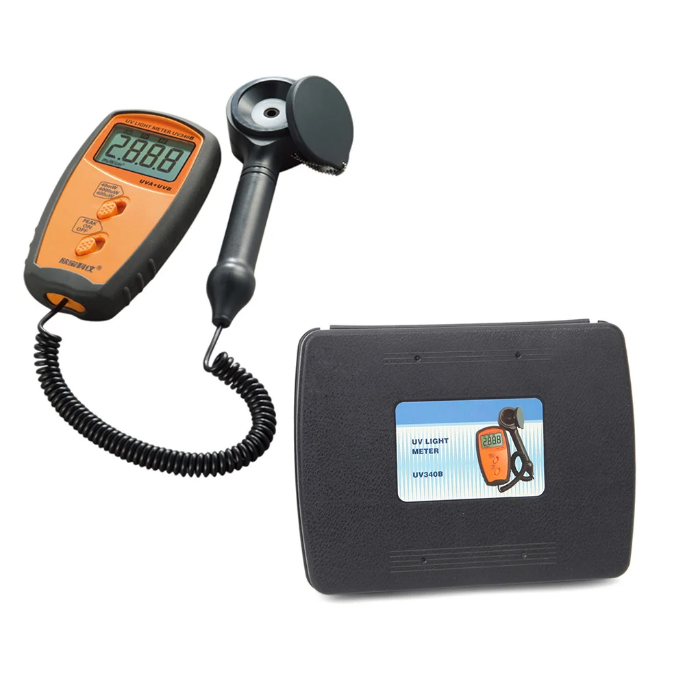 LEERCHUANG UV Radiometers Portable Ultraviolet Radiation Detector Ultraviolet Meter LCD Radiometer Tester Protective Testing 6