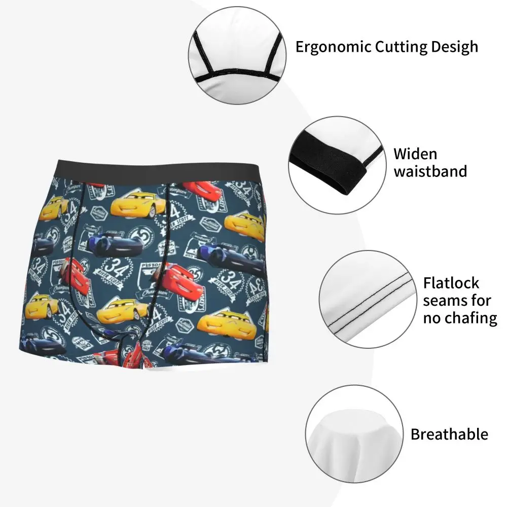 Custom Lightning McQueen Car Collage Boxers Shorts Men's Briefs Underwear Cool Underpants