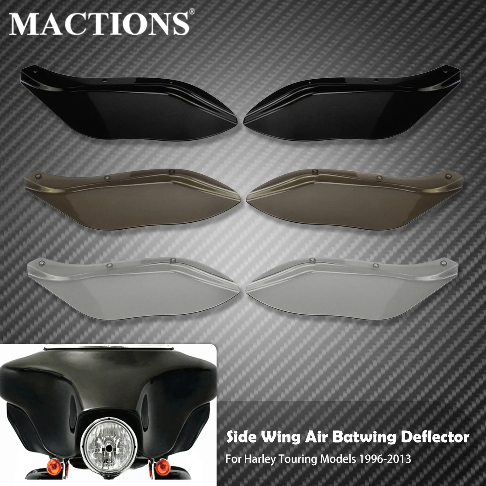 Moto Batwing Air Deflettore Carenatura Parabrezza Laterale In Plastica Per Harley Touring Street Glide Road King Electra Flhx 96-2013