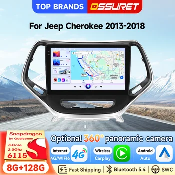 OSSURET - Reproductor Multimedia para Auto con Pantalla Táctil InCell de 10.1 Pulgadas, Android 14, 2 Din, para Jeep Cherokee 2013-2018, con Qualcomm Snapdragon 6115 Octa Core, Navegación GPS, Bluetooth, Manos Libres, SWC, Carplay Inalámbrico, Android Auto, WiFi, RDS, DSP, Audio 1