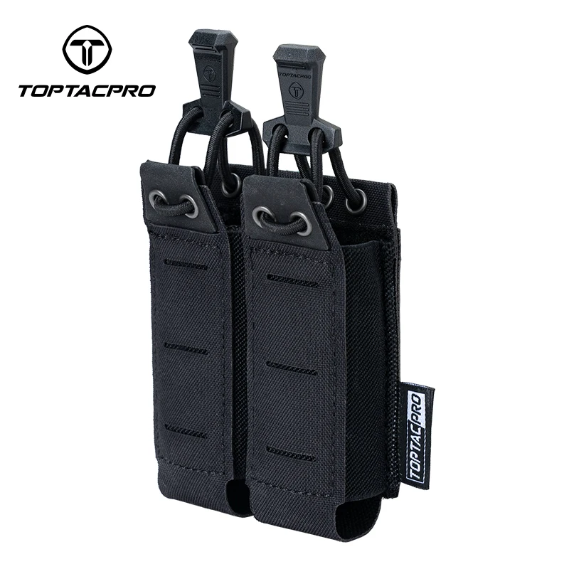 Pochette Tactique TOPTACPRO Pour Chargeur Simple - Support 9mm Avec Colle PVC - TP8536
