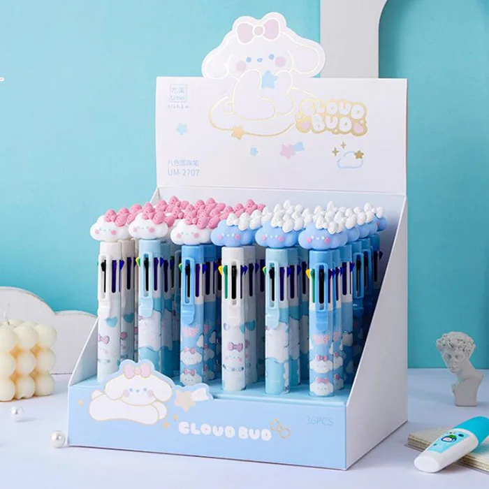 

24 pcs/lot Kawaii Dog 8 Colors Ballpoint Pen Cute Press ball pens School Office writing Supplies Stationery Gift