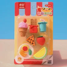 

1 card,Western Food Eraser Funnny And Creative Personalized Eraser Children Student School Supplies