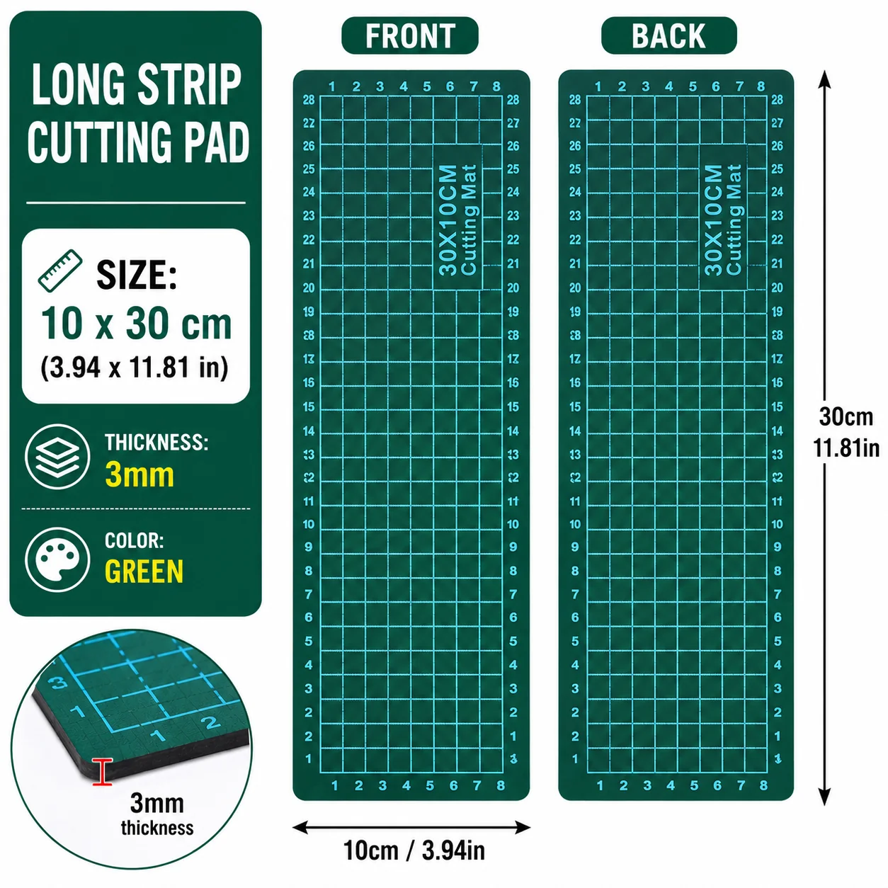 10x30cm PVC Cutting Mat Double Sided Self Healing Craft Cutting Board for DIY Patchwork Paper Cutting Model Making 1
