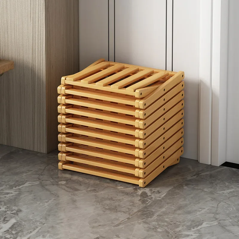 2-6 Tier Installation Free Bamboo Shoe Rack for Home Use, Simple Breathable Shoe Shelf, Multifunctional Foldable Storage Rack
