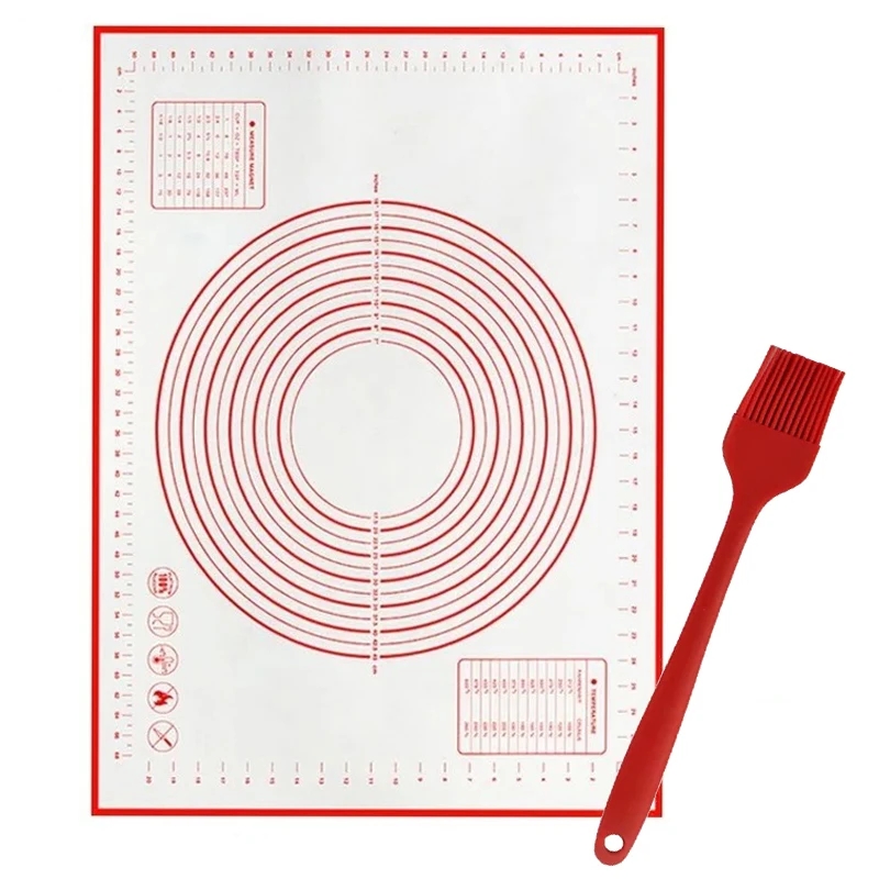 Silicone Pastry Baking Mat with Measurements Heat Resistant BPA Free Non-Stick Non-Slip Pastry Mat for Rolling Dough
