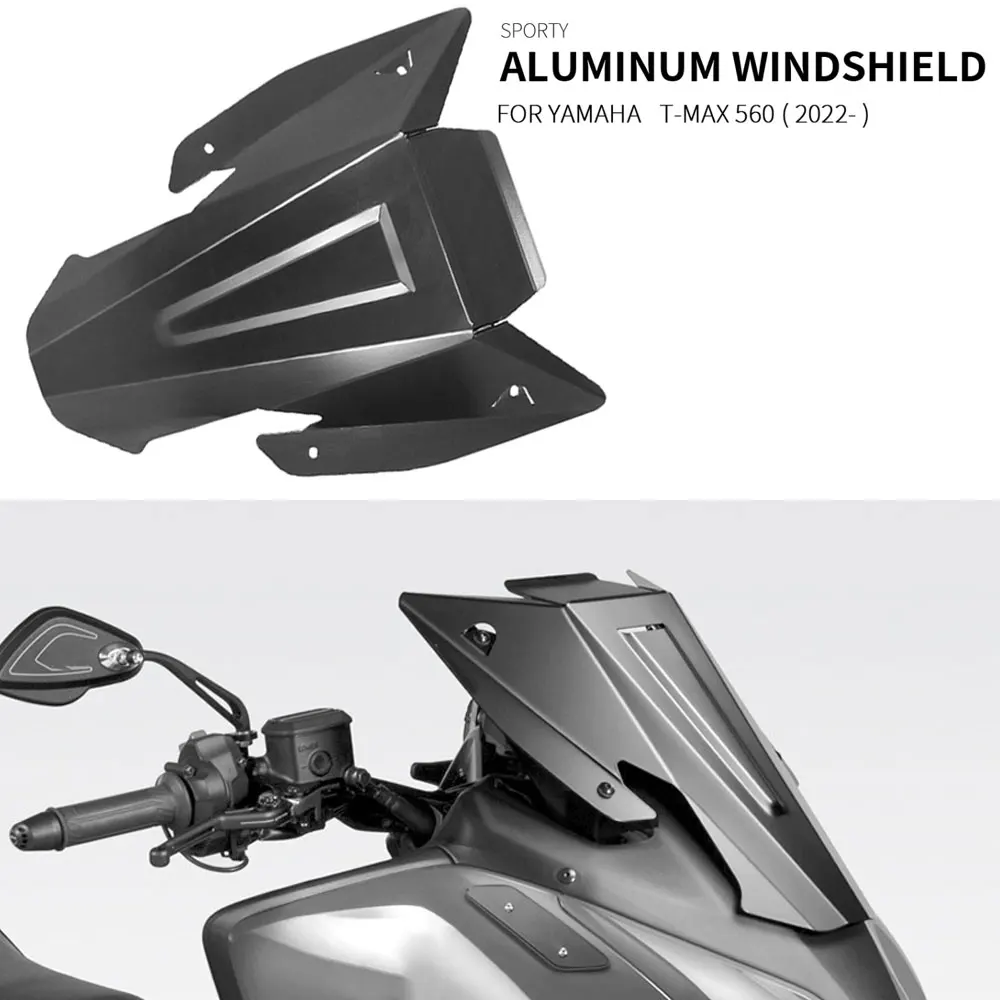 

Motorcycle Windscreen Aluminum Windshield Wind Shield Deflector For YAMAHA TMAX T-MAX 560 TMAX560 T-MAX560 2022 2023 - TECH MAX