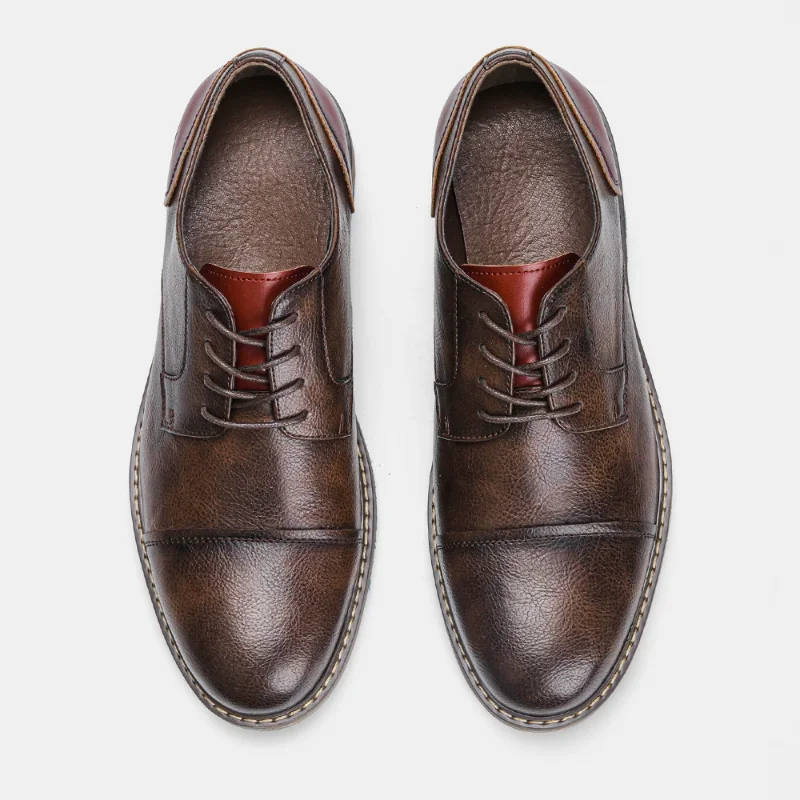 Bar Iii Parker Leather Cap-toe Brogues Created For Macy's in Brown for Men