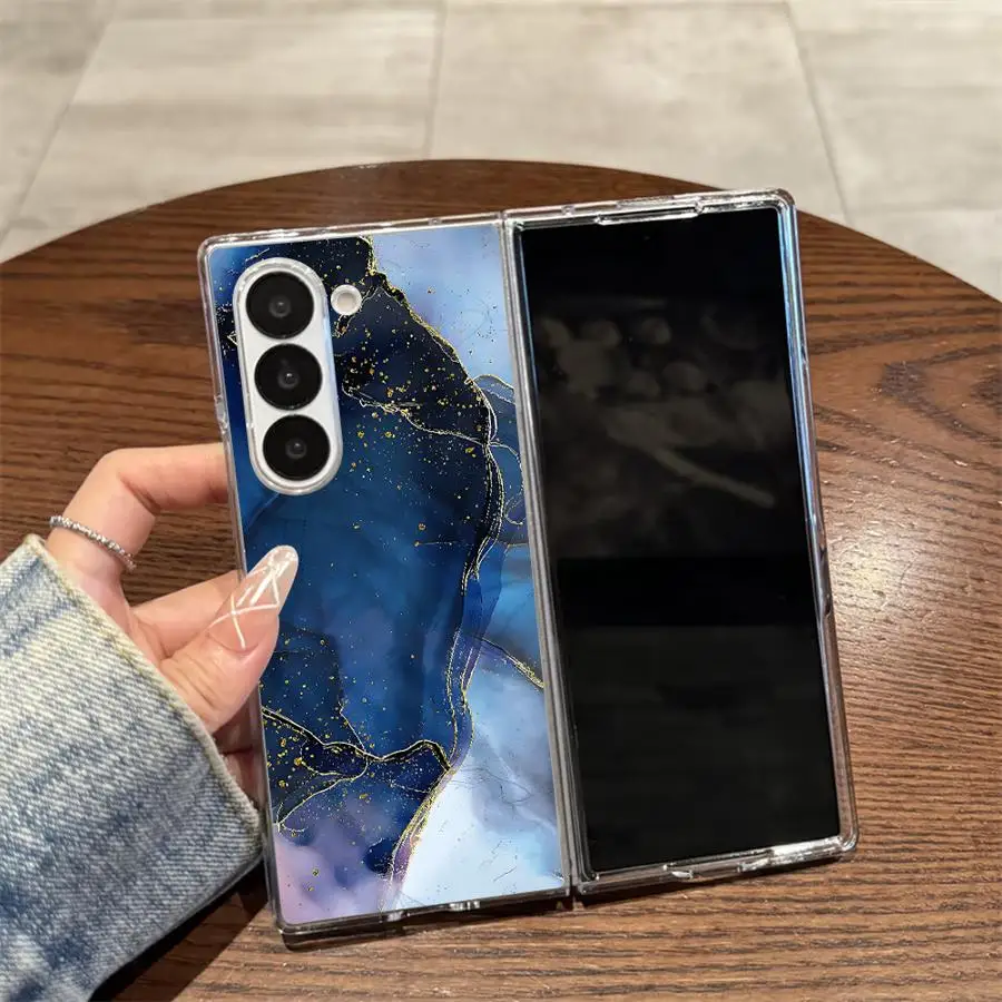 Transparent Soft Phone Cover with Marble Pattern Design