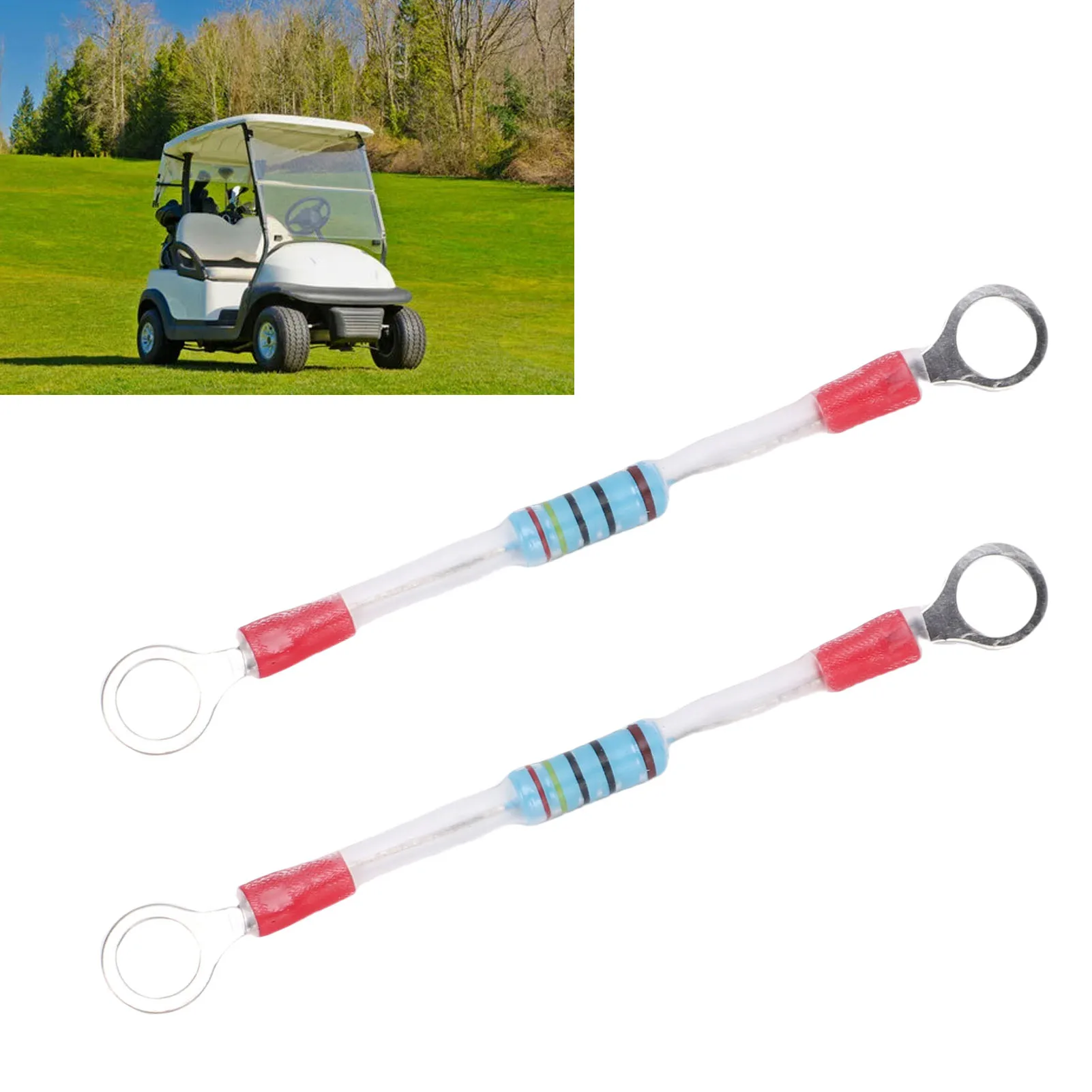 2pcs Golf Cart Solenoid Resistor 1014947 Excellent Electrical Conductivity Heatproof Housing Replacement for EZGO 1990 and Later