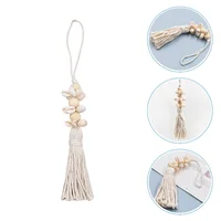 Wooden Beads Cotton Thread Shell Bohemian Hanging String Pendant Home Decor Wind Chimes Craft Tassels Farmhouse Rustic nament 1