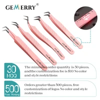 1 Pcs Eyelash Tweezers Extension Pink Stainless Steel Superhard Tweezers With Fiber Tips High Precision Anti-Static Tweezers 2