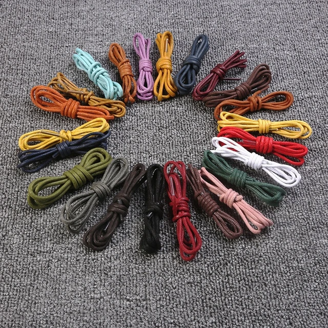 1 Pair Leather Shoelaces Cotton Waxed Shoelaces Round Leather Laces For  Shoes Boots Unisex Waterproof Shoe Laces Shoes Strings - AliExpress