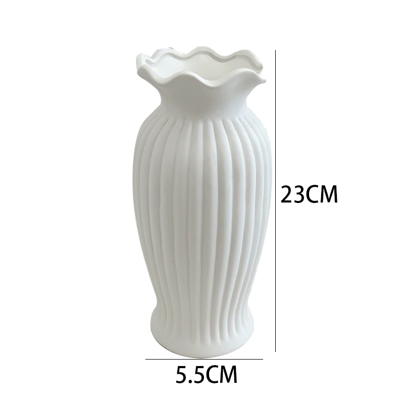 Nordic Style Ceramic Vase Flower Hydroponic Modern Large Vase Luxurious Design Living Room Yaron Aesthetic Home Decoration FYVS 6