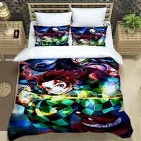 Demon Slayer Printed Bedding Sets exquisite bed supplies set duvet cover bed comforter set bedding set luxury birthday gift 2