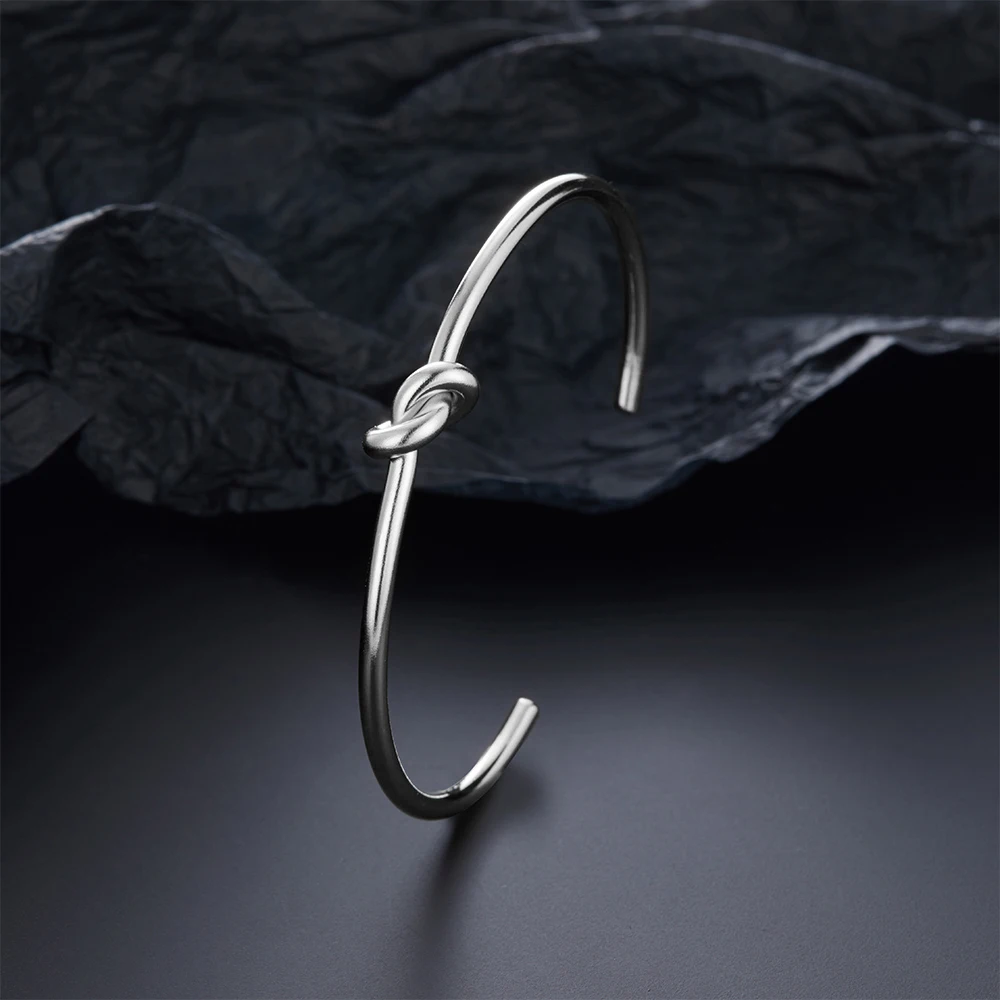 Bracciale in acciaio inossidabile per donna Braccialetti irregolari argentati Braccialetti regolabili con apertura Accessori per gioielli per coppie Regali  36