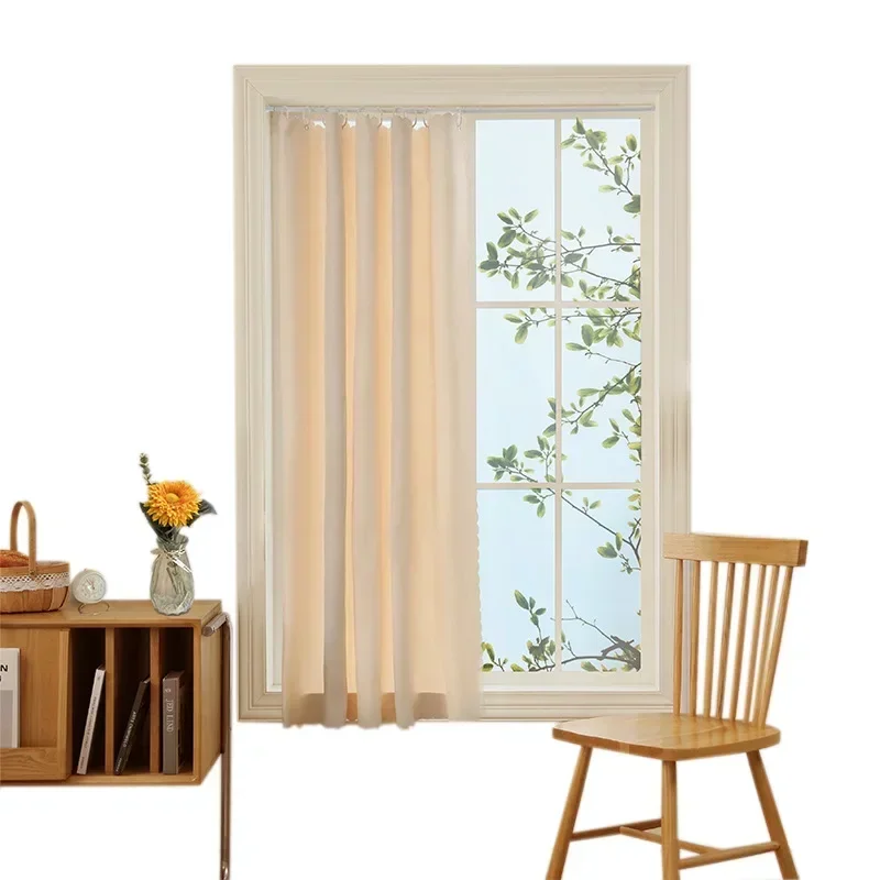 

20967-XZ-Double Layer Full Blackout Curtains Solid Color Insulated Complete Blackout Draperies With Black