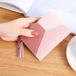 Women's Foldable PU Leather Wallet - Portable Card Holder and Coin Purse (Pink)