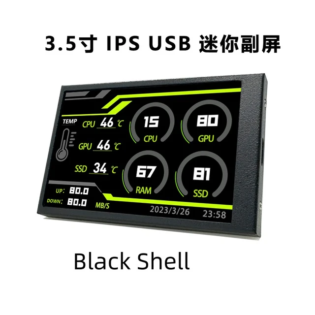 Original 3.5 Inch Factory Electronics IPS Full View TYPEC auxiliary Screen  USB Chassis Computer Chassis Monitor AIDA64 free - AliExpress