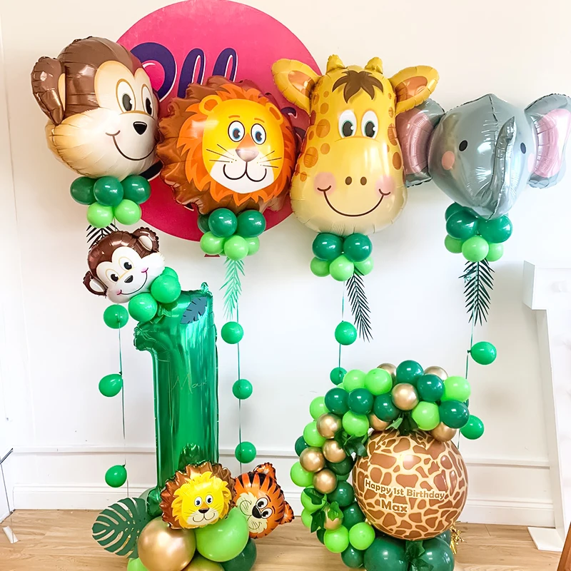 Palloncini Foil animali giungla tigre leone scimmia giraffa elefante  palloncino elio decorazioni per feste di compleanno bambini Baby Shower  Globos - AliExpress