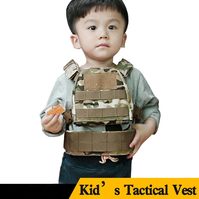 Kids Tactical Vest Military Molle System Outdoor Combat Sports Loading Adjustable Chest Vests 1000D Hunting Airsoft | Спорт и