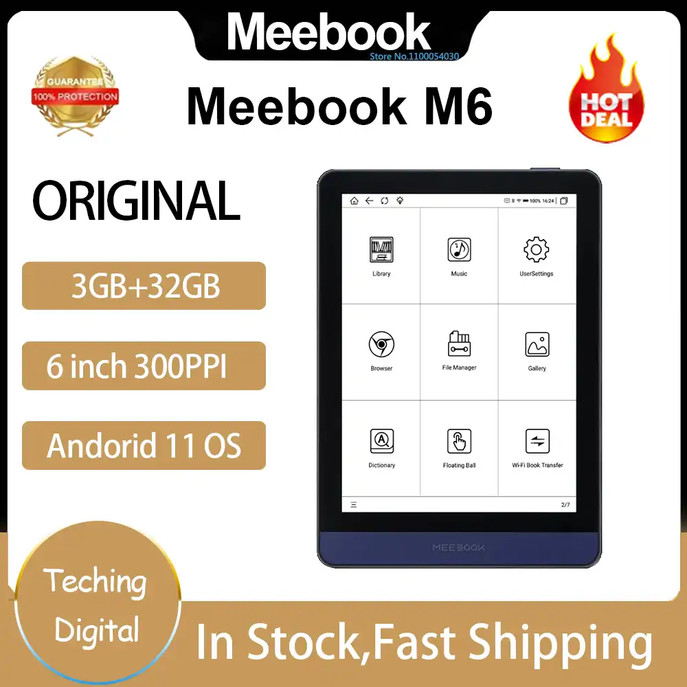 Original Meebook M6 E-book Reader 6 inch E-ink 300PPI Screen