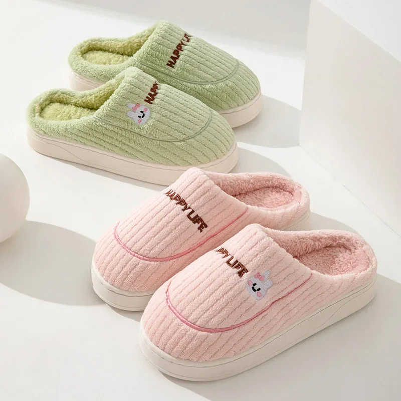 Cotton Slippers  Autumn and Winter Thickened Indoor Anti Slip Warm and Comfortable for Home Use Postpartum Slippers for Women 3