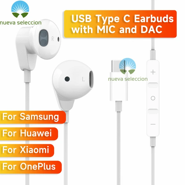 Écouteurs USB C pour Samsung Galaxy S22 Ultra S21 FE S20 A53 Écouteurs USB  C avec microphone Écouteurs intra-auriculaires Filaire 