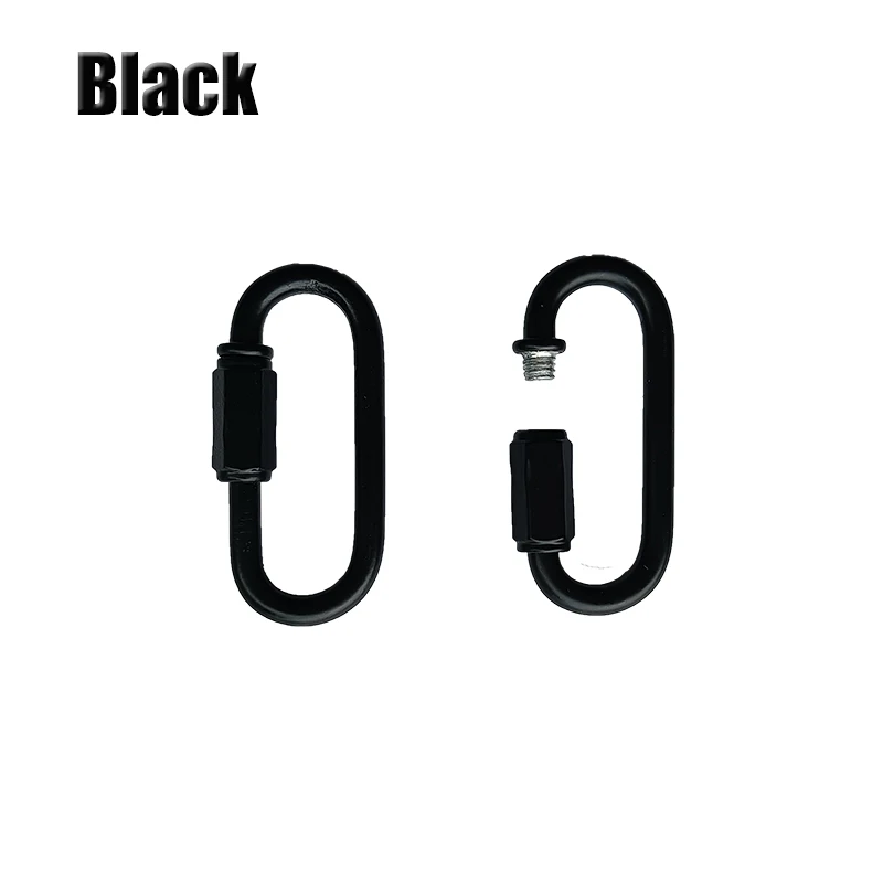 WOERFU 4- Pack Black Heavy Duty D Shape Chain Locking M4 4MM Chain Quick Link Connector