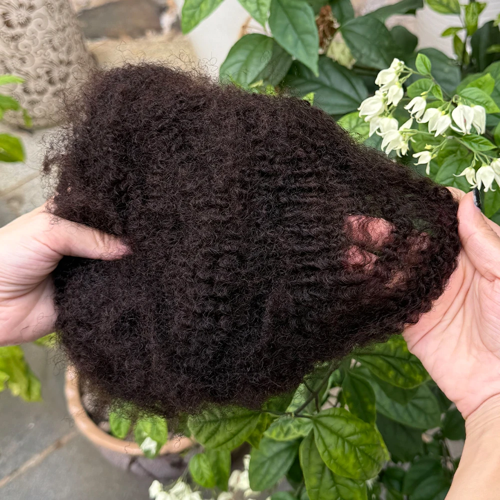4C Afro Kinky Curly 50g/pack Natural Color Bulk Human Hair Remy Crochet Hair Extensions for Locs Micro Twist Braided No Weft 5