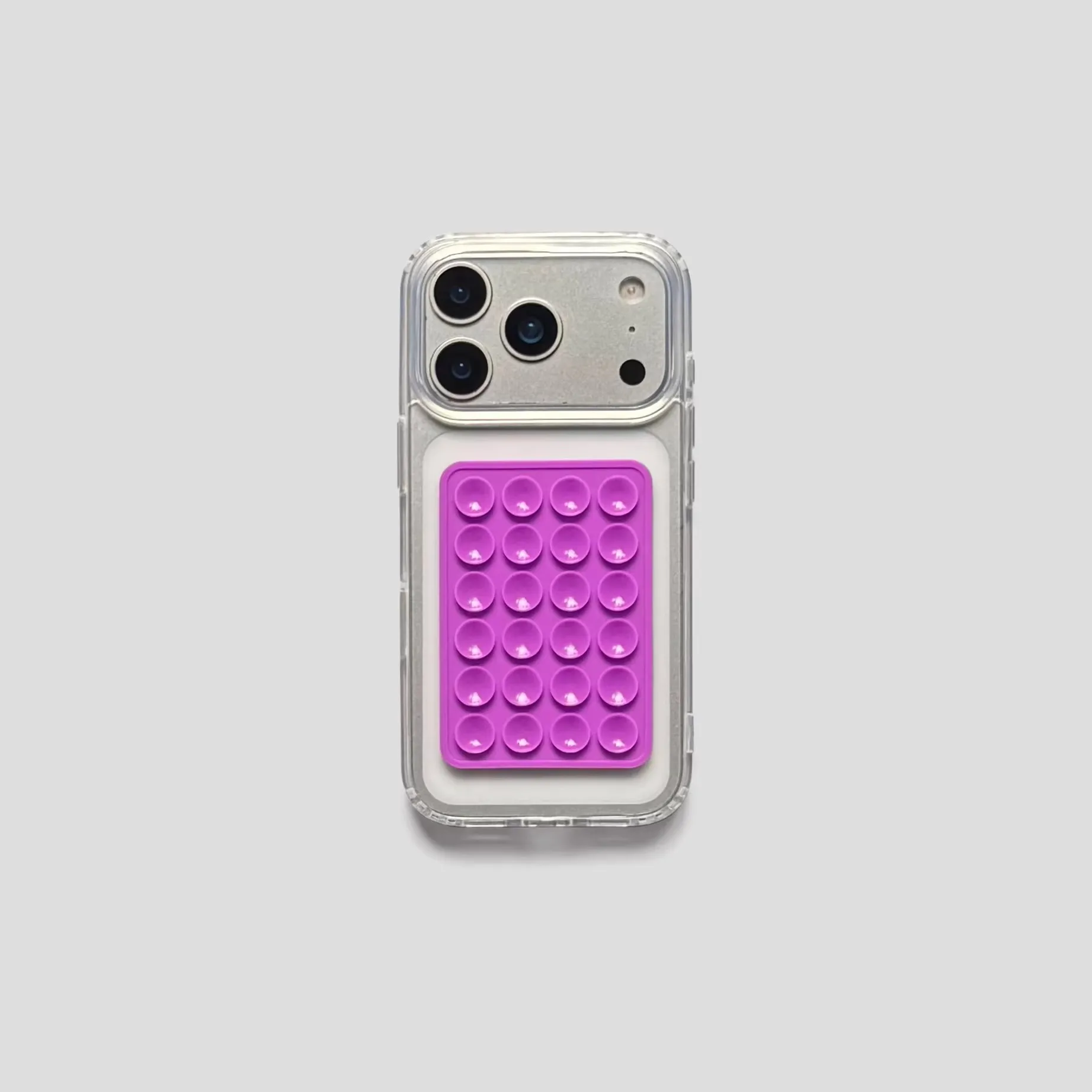 Transparent TPU Shockproof 3D Suction Cup Stand Phone Case