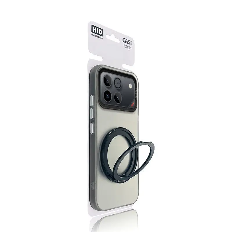 MagSafe Magnetic 360° Ring Matte PC Skin Feel Hard Cover - Dustproof Bumper