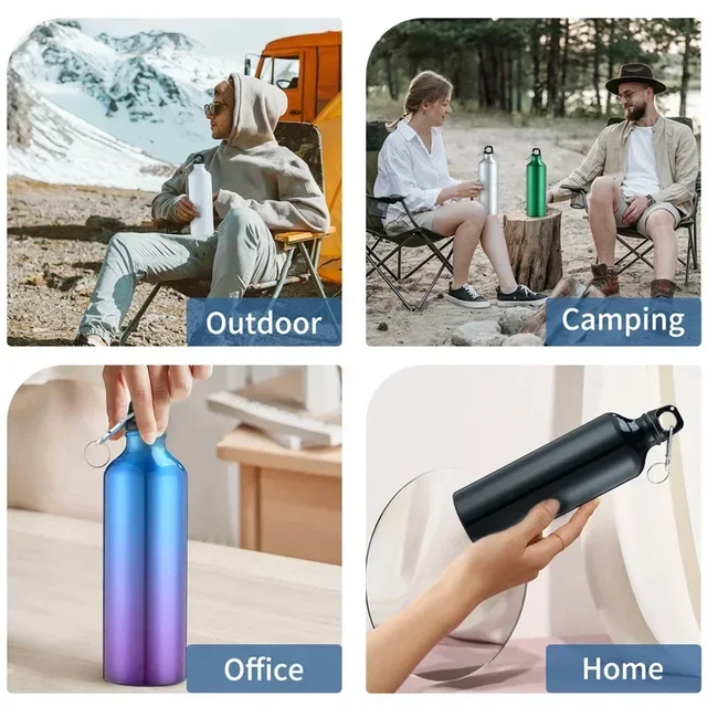 1/2/3PCS Aluminum Outdoor Bike Sports Water Bottle Drinking Kettle Drinking Cup Leakproof Water Jug for Travel Running Camping 5