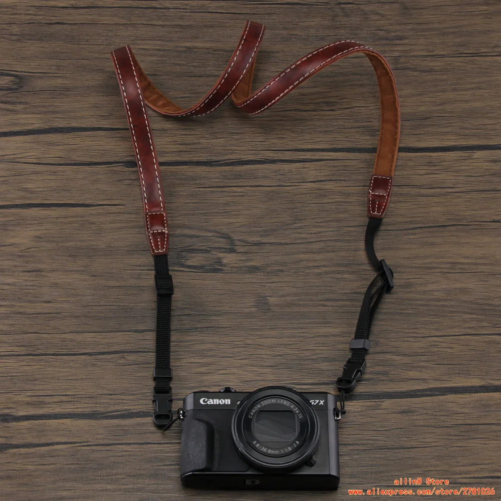 가죽 카메라 숄더 스트랩 캐논 g7x mark ii iii G5X Ricoh GR4 Ⅳ IIIx LUMIX TZ99,95,200EB LX10/15 RX10용 목걸이형 스트랩