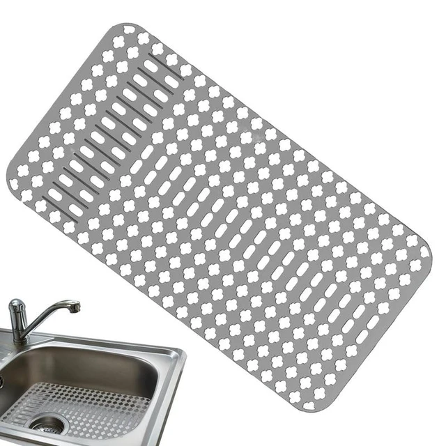 Silicone Sink Mat Kitchen Sink Protector Mat DIY Drain Hole Large Faucet  Splash Guard And Draining Pad Table Heat Insulation Pad - AliExpress