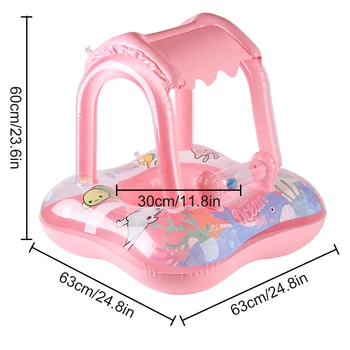 1pc Pool floats with canopy for Kids, Toddler Infant Pool Float for Baby,Swimming Ring Floaties for Pool,Beach Toys for Party 5