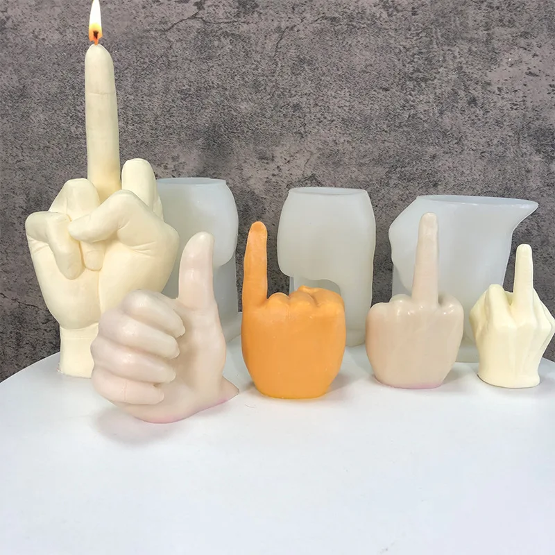 Diy Creative Gesture Vertical Middle Finger Aromatherapy Candle